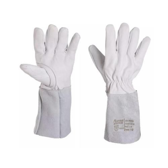 Luva vaqueta mista cano longo - 00